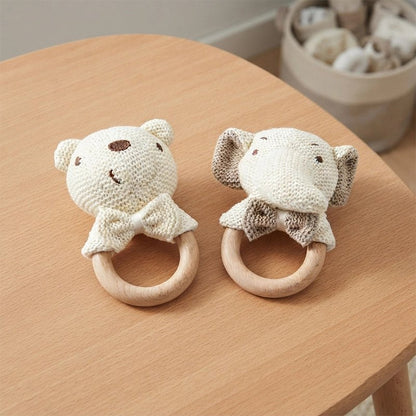 Hochet bébé ours et éléphant