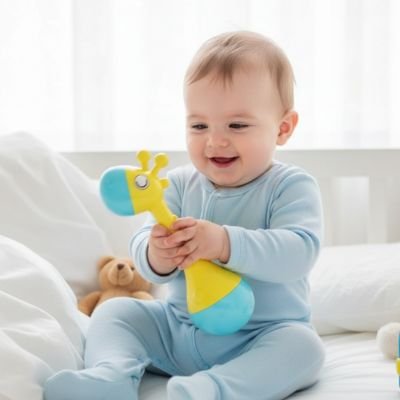 Hochet bébé regarde bébé hochet