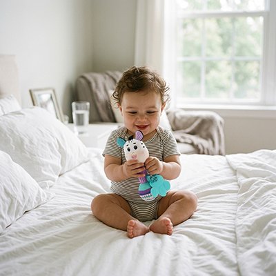 Hochet bébé sourit avec