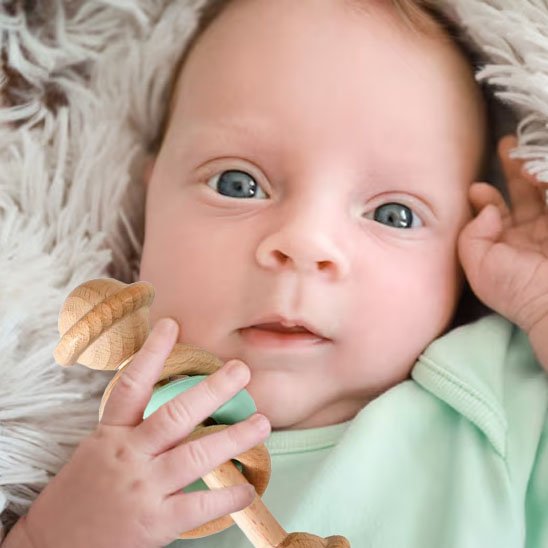 Hochet bébé tiens dans mains
