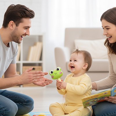 Hochet  maman papa bebe 