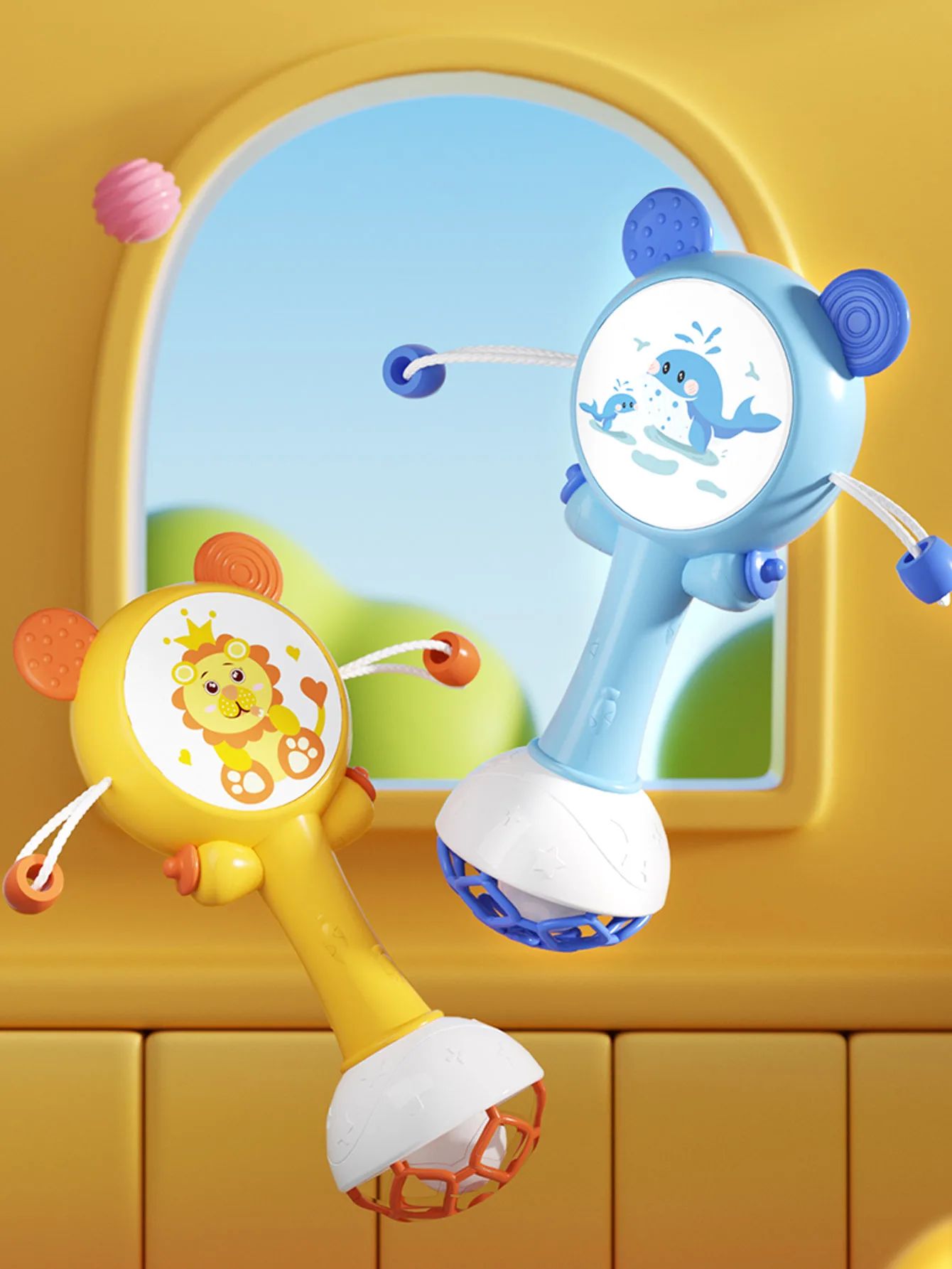 jaune bleu hochet pour bebe
