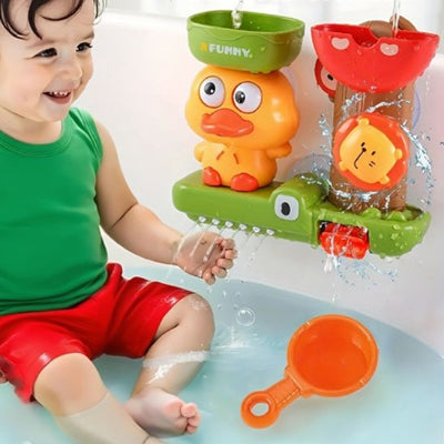 Jouet baignoire bebe​ canard orange avec enfant