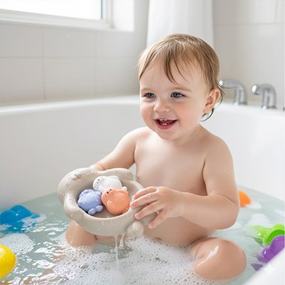 Jouet baignoire bebe enfant heureux de jouer
