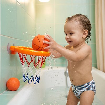Jouet baignoire pour bebe fixer au mur enfant s'amuse