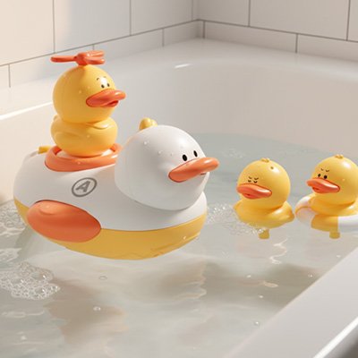 Jouet bain bébé quatres petits canards