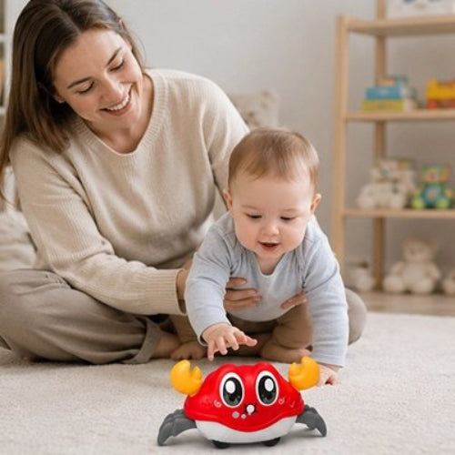 Jouet bébé crabe rouge tient bébé