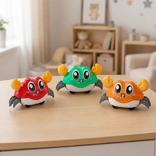 Jouet bébé crabe vert orange rouge