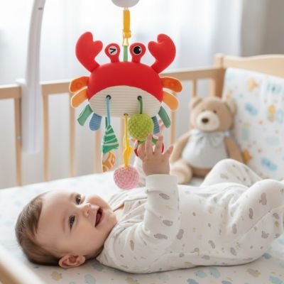 Jouet bebe eveil crabe avec enfant