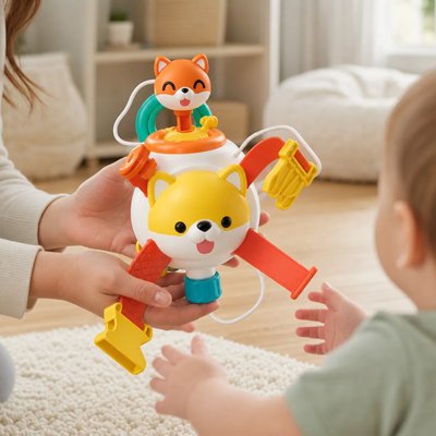 Jouet bebe jaune orange
