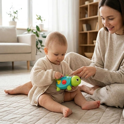 jouet bébé maman touche bouton jeux