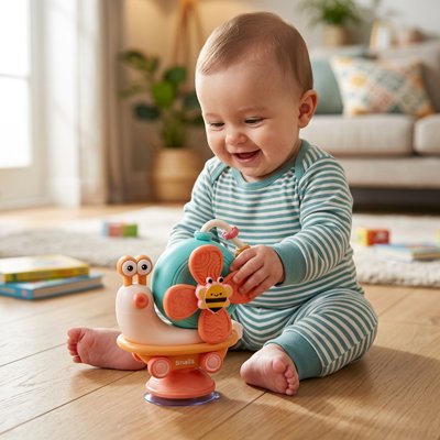 Jouet bebe orange avec bébé