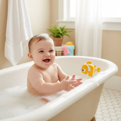 jouet de bain poisson jaune