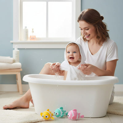 jouet de bain poisson trois couleurs