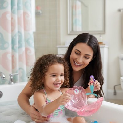 Jouet de bain​ sirène coquillage rose enfant bain