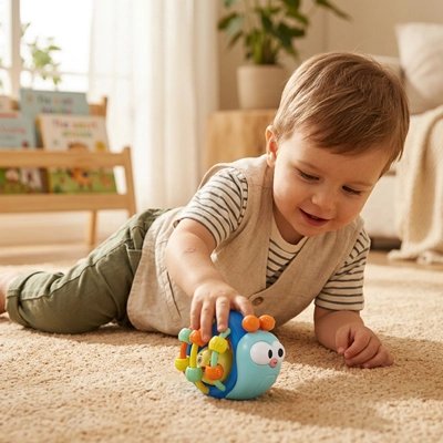 Jouet éveil bebe escargot bleu