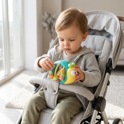 Jouet éveil bebe escargot jaune avec enfant