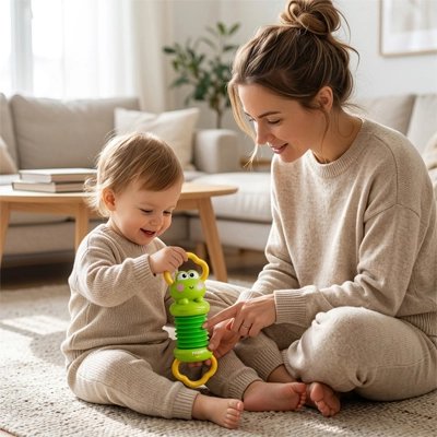 Jouet musical bebe vert maman enfant