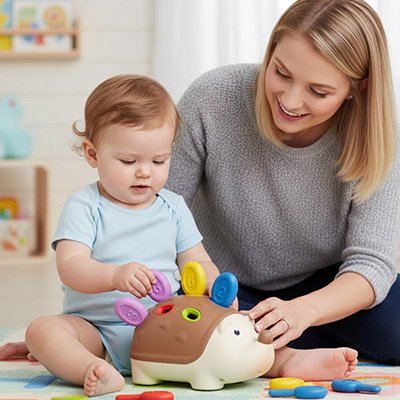 Jouet pour bebe 18 mois hérissons avec maman