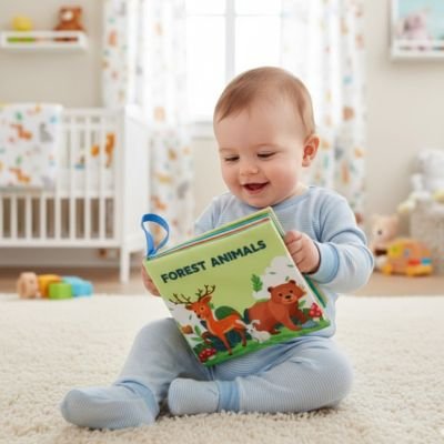 Livre bebe en tissus animaux