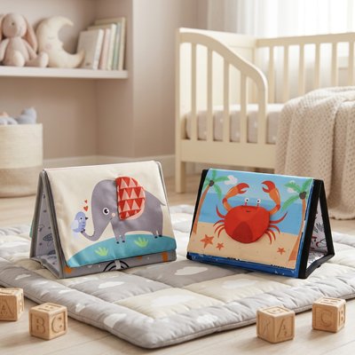 Livre bebe en tissus crabe éléphant