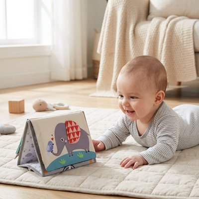 Livre bebe en tissus éléphant