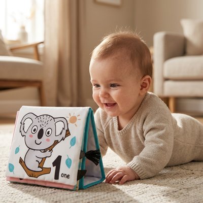 Livre bebe en tissus koala avec bébé