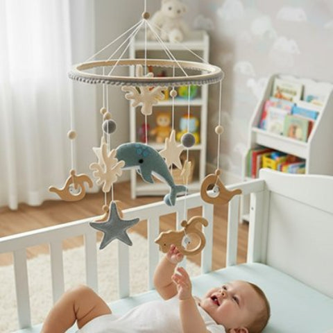  mobile bébé enfant joue regardant jouet