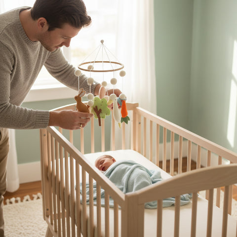 mobile bébé suspendu au lit