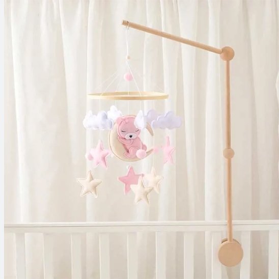 Mobile bebe suspendu rose
