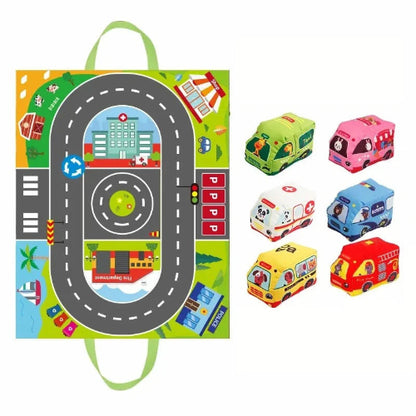petite voiture jouet avec tapis sac