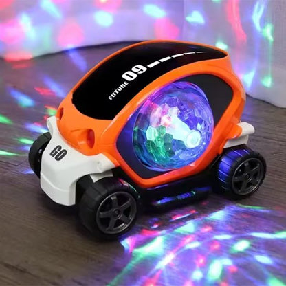 Petite voiture jouet orange lumineux