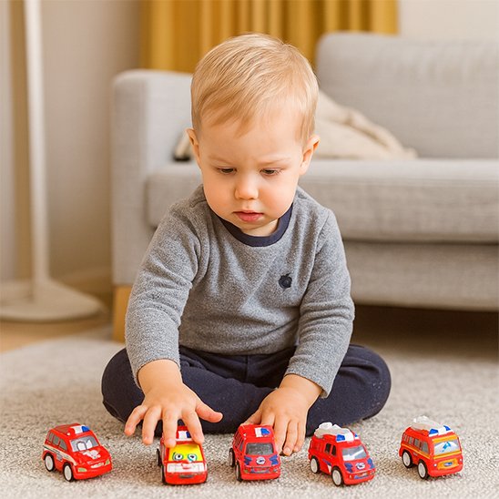 Petites voitures jouets bébé  mets les voitures en ligne 