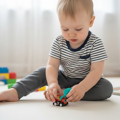 Petites voitures jouets enfant s'amuse