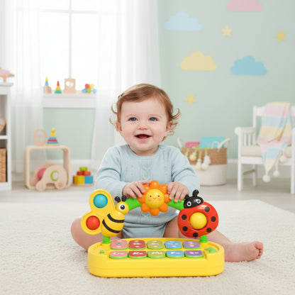 piano bébé abeille fleur enfant joyeux