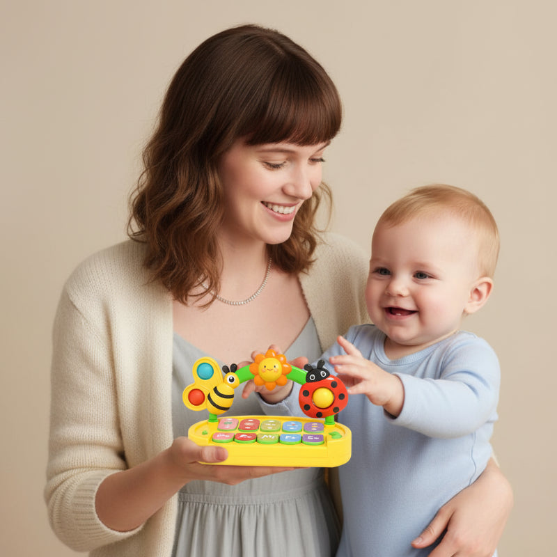 piano bébé abeille maman et bébé sont heureux