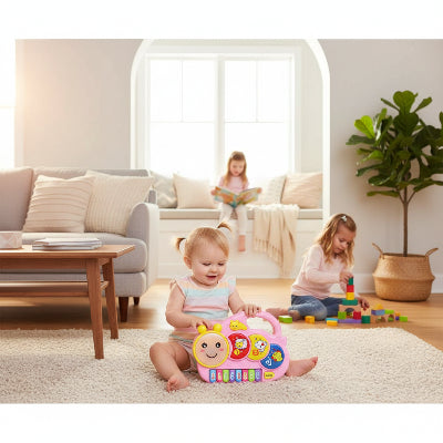 piano bébé rose chenille chiffres