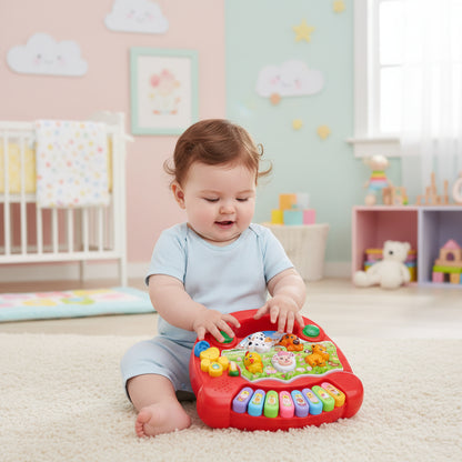 piano bébé rouge animaux