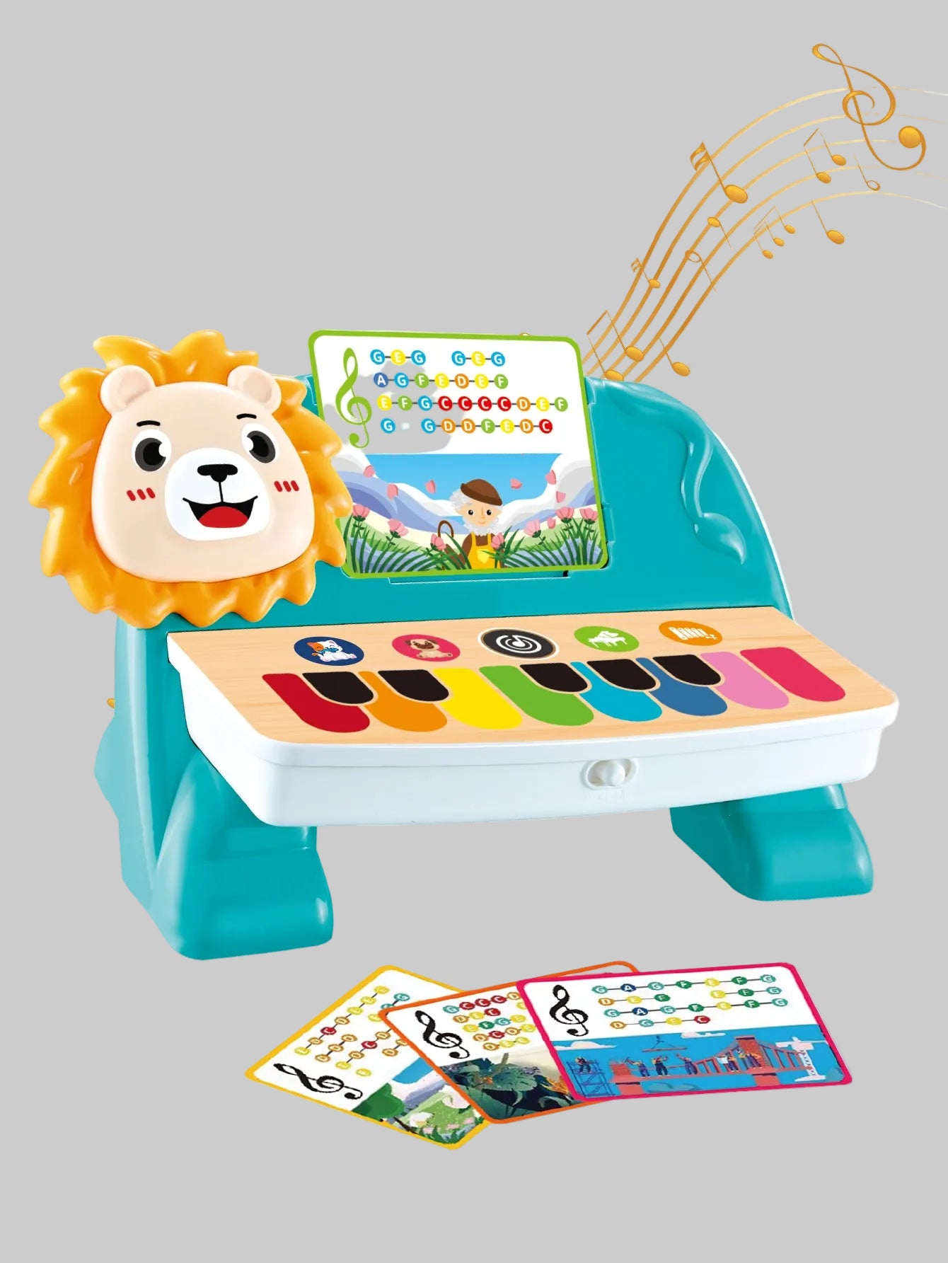 piano bébé tactile lion note musicale