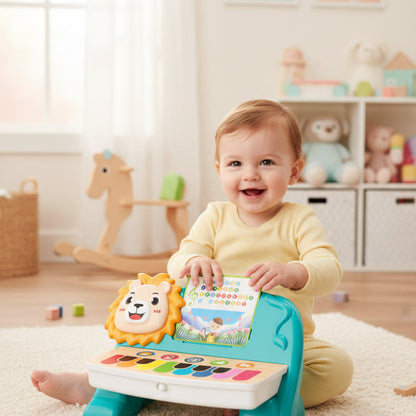 piano bébé tactile lion souriant