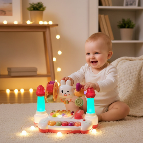 piano musical lapin lumineux