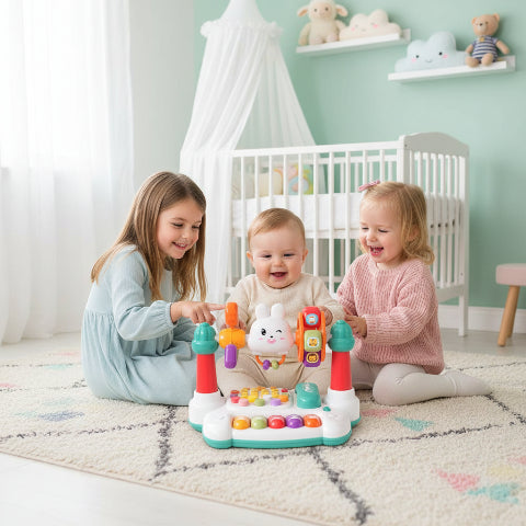 piano musical lapin multicolore