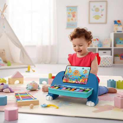 piano pour bébé enfant semble heureuse