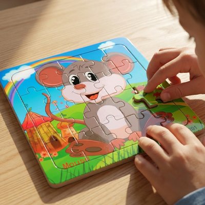 Puzzle bois avec enfant