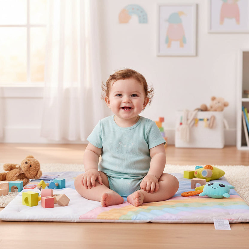 tapis d'éveil bébé assit avec jouet