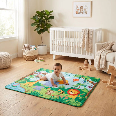tapis d'éveil bébé avec enfant