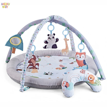 tapis d'éveil pliable bleu animaux panda