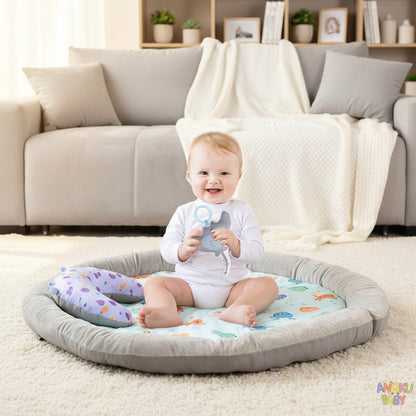 tapis d'éveil pliable bleu
