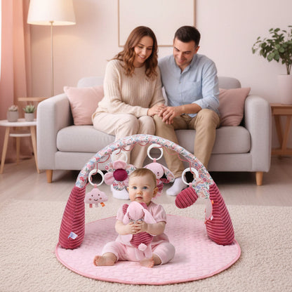 tapis d'éveil rose bébé assit jouet