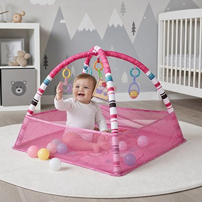 Tapis eveil bebe rose